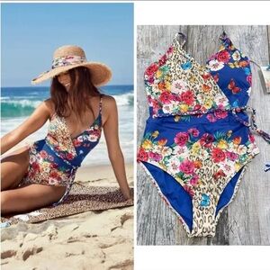 Johnny Was Fleur Braided Wrap One Piece Swimsuit